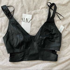 Brand New Black Zara Faux Leather Top!